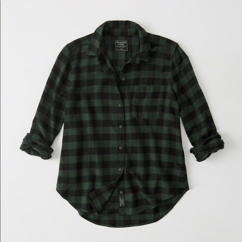Abercrombie & Fitch Green Flannel